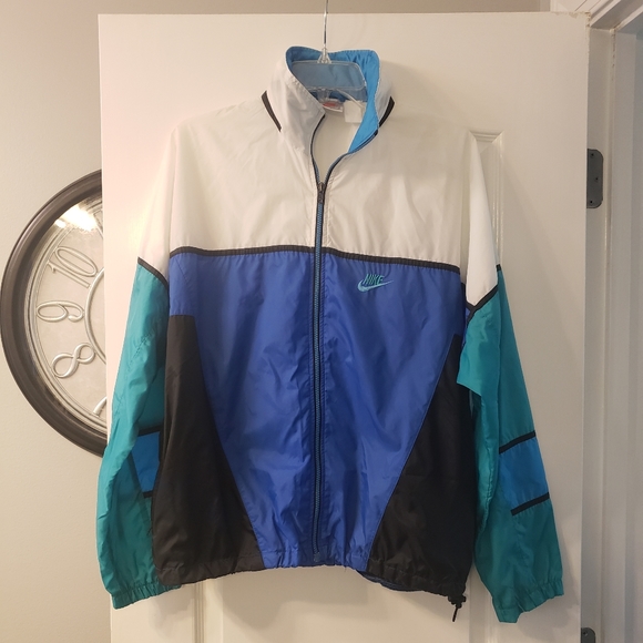 Nike Other - Vintage Nike zip up colorblock windbreaker size M